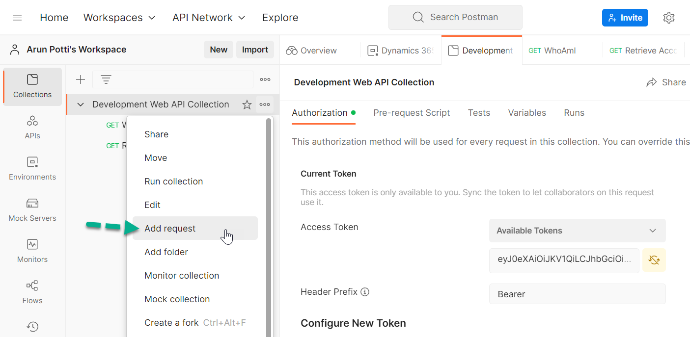 Retrieve A Particular Table Record From The Dataverse Environment In Postman